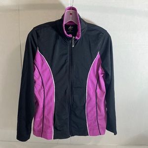 Athletech jacket Active sport workout black pink/purple women’s small zipper